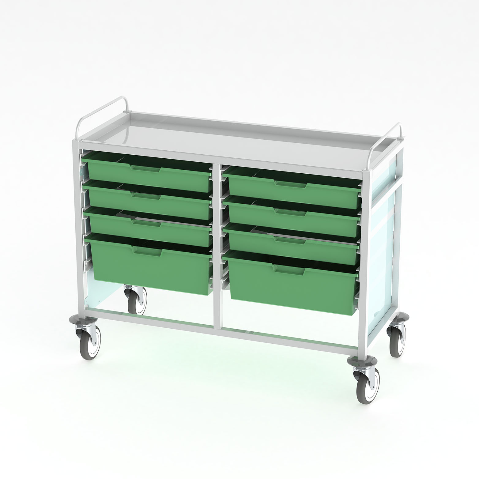 Care kart storage trolley – low, double