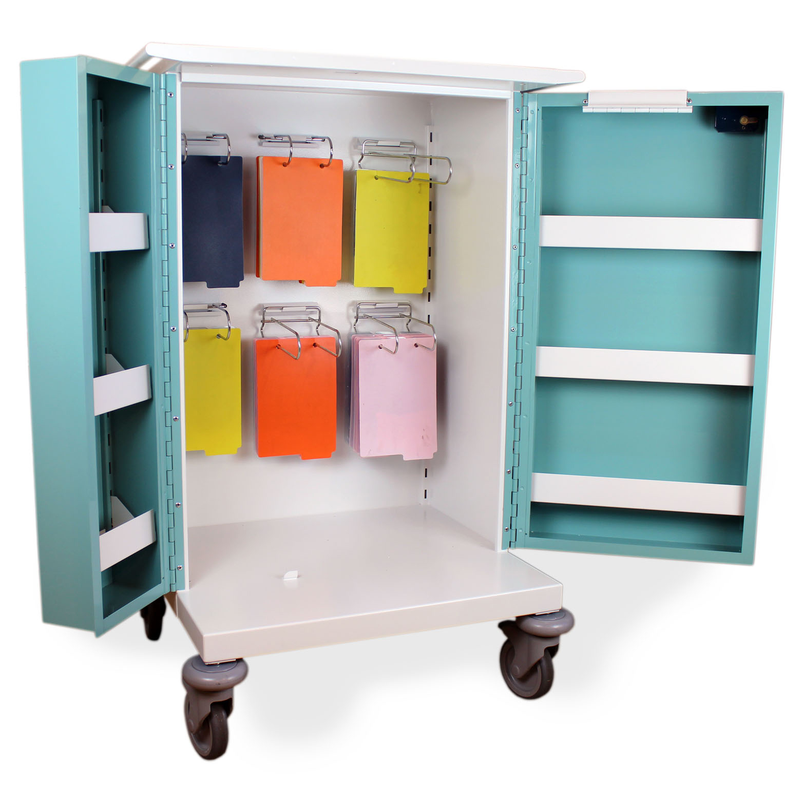 Monitored dosage drugs trolley – double