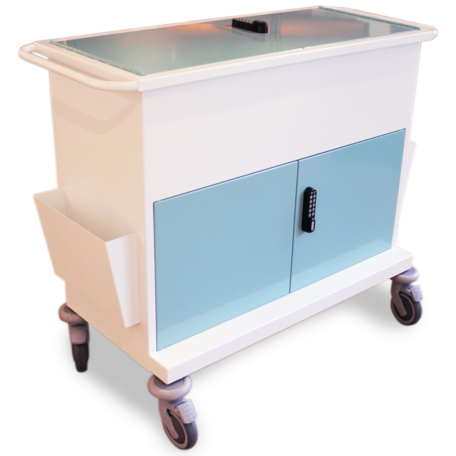 Secure medical records trolley