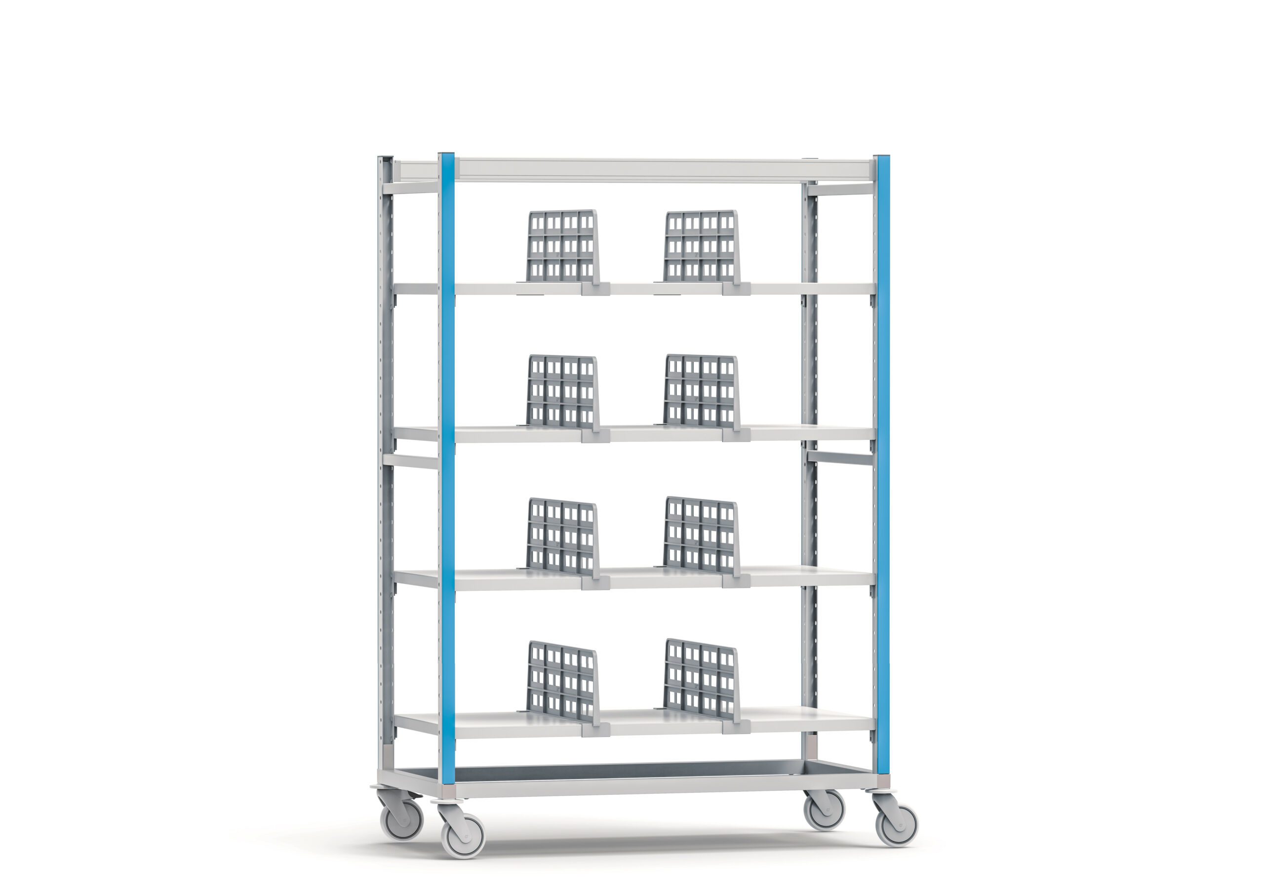 Modular aluminium mobile shelving - Hygenius