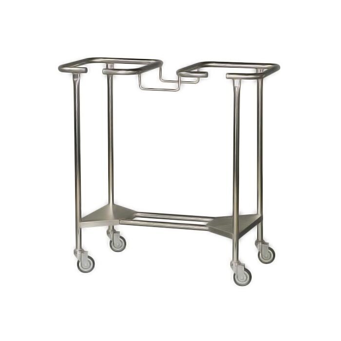 Double ring soiled linen trolley