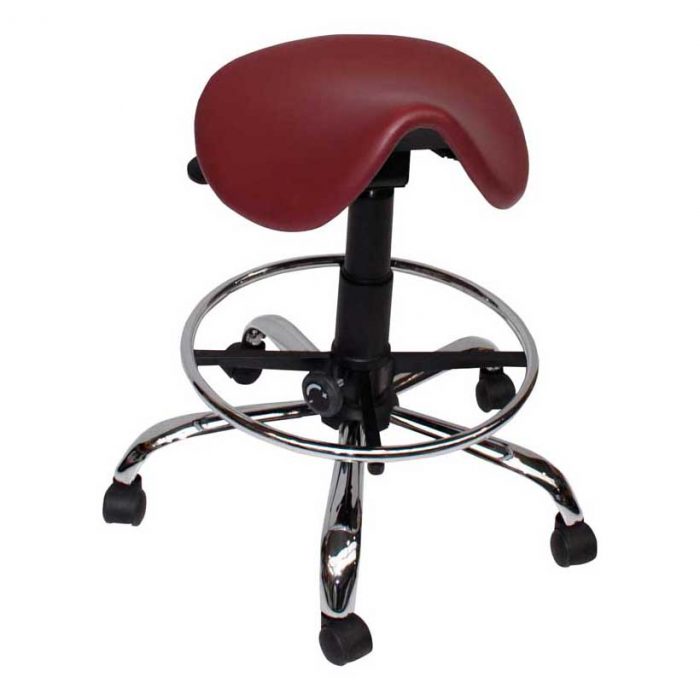 Medical saddle stool, upholstered