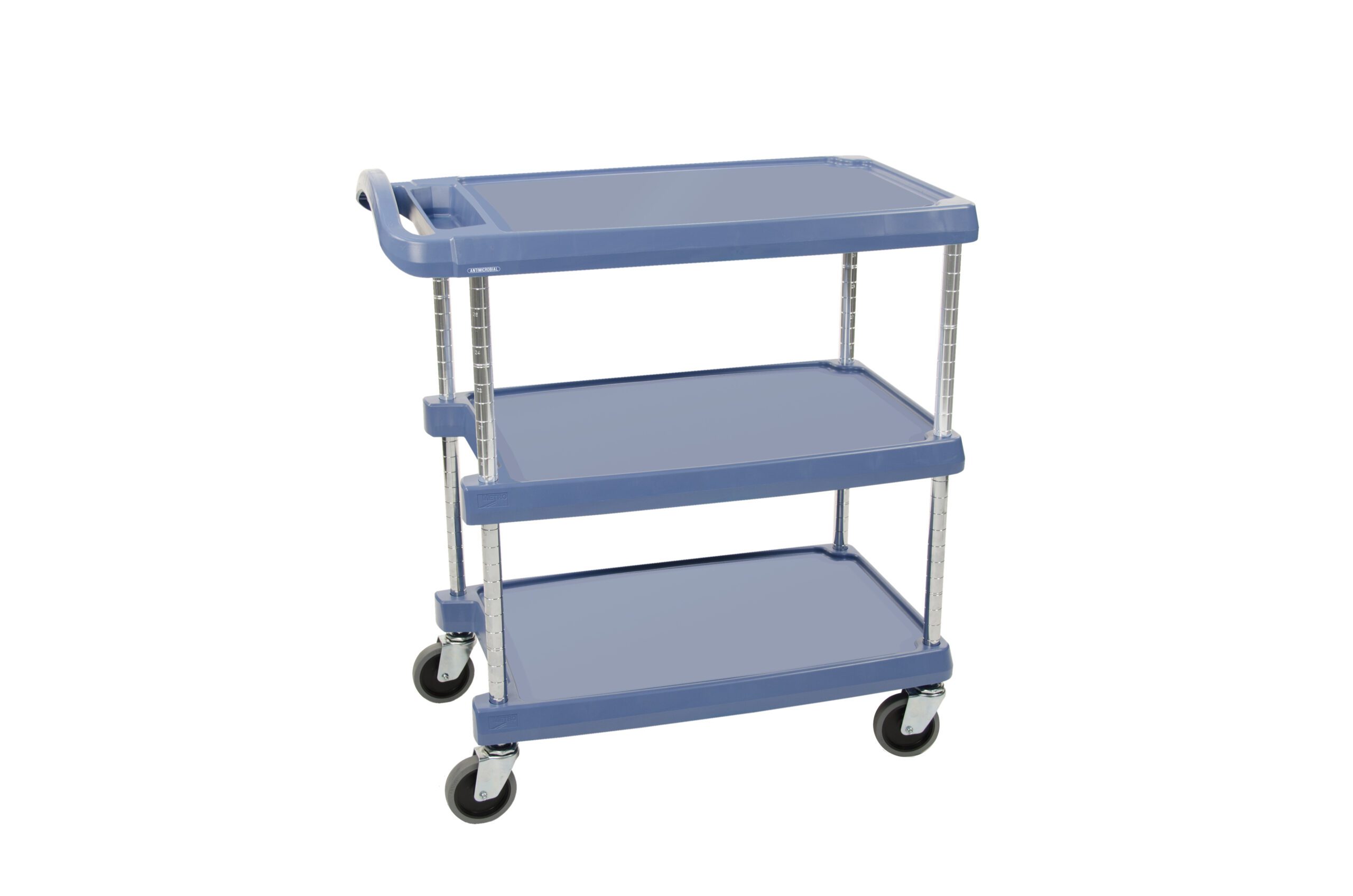 Polymer shallow shelf cart